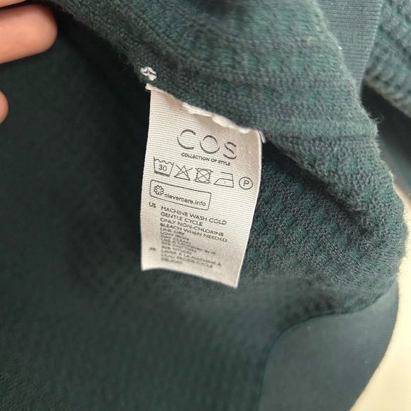 COS Forest Green Waffle Knit Cozy Sweater - Size M - Picture 4 of 8